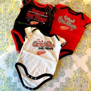 Set of 3 Detroit Red Wings Onesies
